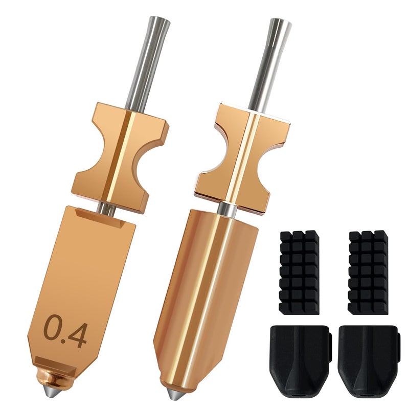 HzdaDeve 2PK Upgraded 0.25MM 0.4MM Hotend Kit for Flashforge AD5X Quick-Detachable Nozzle Extruder Quick Release Nozzle Heater Block Throat Tube with 2PK Silicone Cover and 2PK Nozzle Brush 3D Printer - Image 1